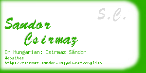 sandor csirmaz business card