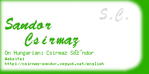 sandor csirmaz business card